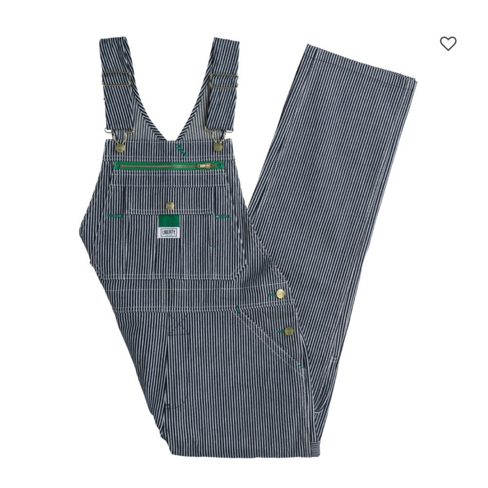 Liberty Black and White Striped Overalls